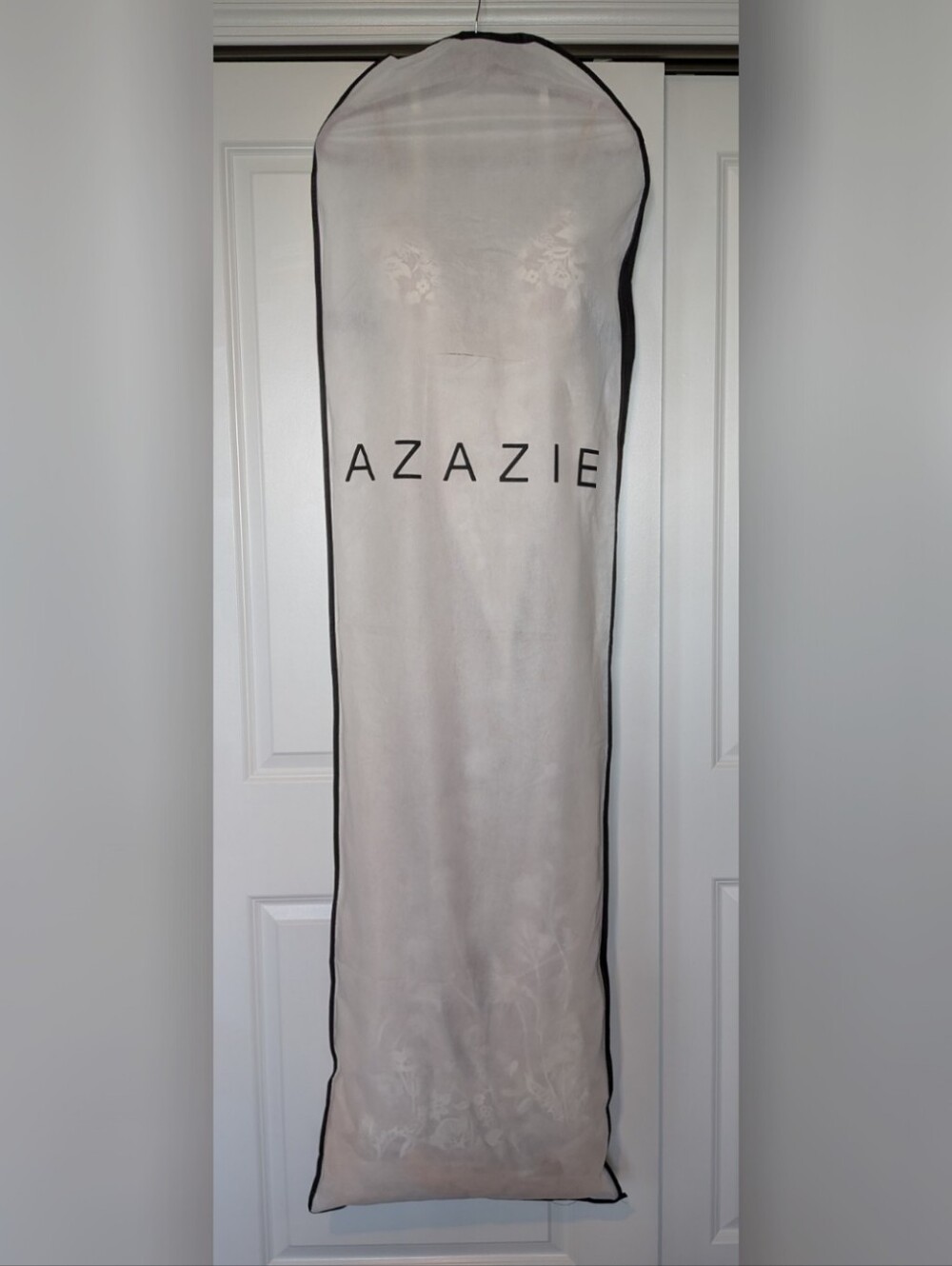 Azazie Diamond White/Champagne Floral Embroidered Wedding Dress - Picture 8 of 13